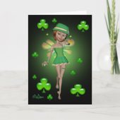 St. Patrick's Day Wenskaart - Irish Pixie Kaart (Voorkant)