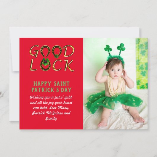 St. Patrick's Day Wenskaarten met FOTO Budget (Voorkant)