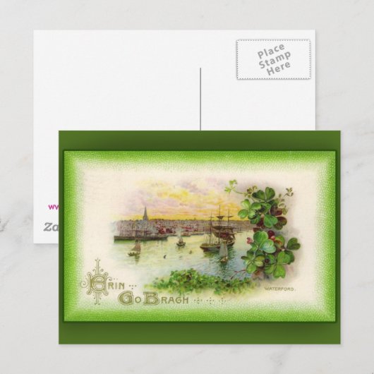 St. Patrick's Day Wenskaarten Waterford Uitzicht Briefkaart (Voorkant / Achterkant)