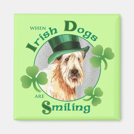 St. Patrick's Day Wheaten Terrier Magneet (Voorkant)