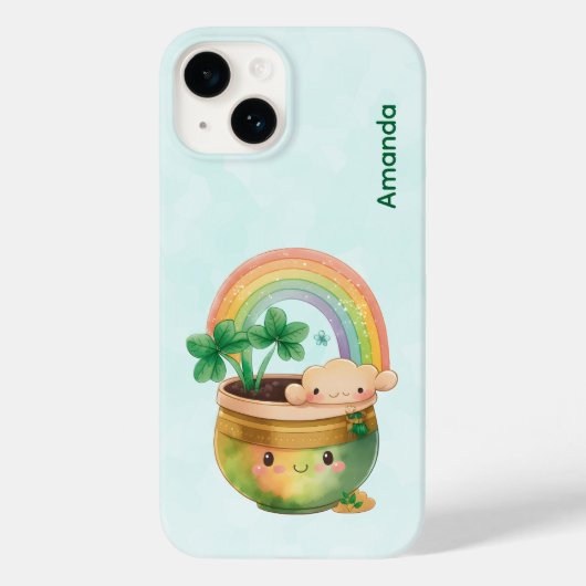 St. Patrick's Day Whimsical Rainbow & Clover Case-Mate iPhone Case (Achterkant)