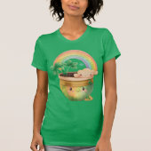 St. Patrick's Day Whimsical Rainbow & Clover T-shirt (Voorkant)