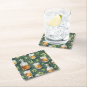 St. Patrick's Day Whiskey en Shamrock Patroon Kartonnen Onderzetters (Insitu)