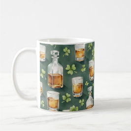 St. Patrick's Day Whisky en Shamrock Patroon Koffiemok