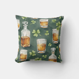 St. Patrick's Day Whisky en Shamrock Patroon Kussen