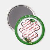 St Patrick's Day White Shamrock Photo Lijst Magneet (Voorkant / Achterkant)
