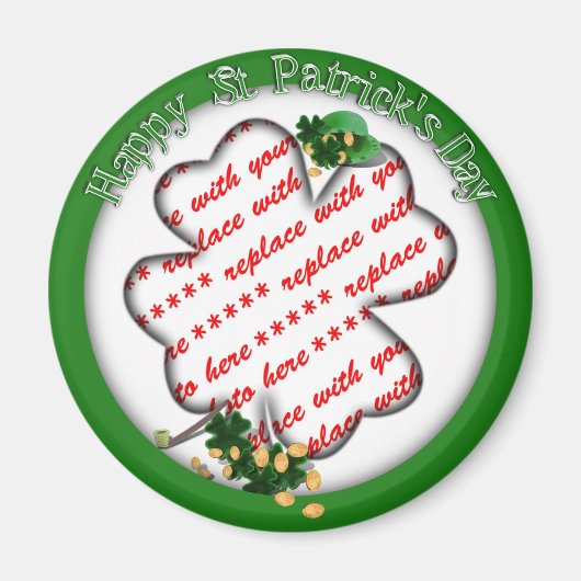 St Patrick's Day White Shamrock Photo Lijst Magneet (Voorkant)