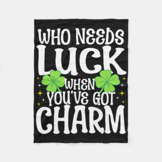 St. Patrick's Day Wie heeft geluk nodig als je cha Fleece Deken