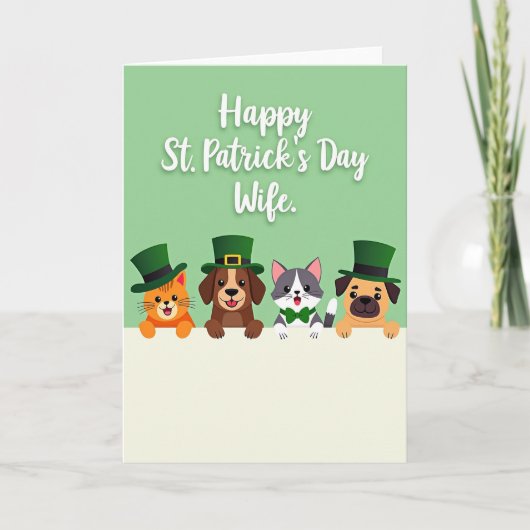 St Patricks Day Wife Animal Card Kaart (Voorkant)