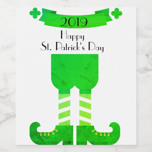 St. Patrick's Day Wijn Etiket (Enkel label)