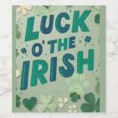 St. Patrick's Day Wijn Etiket (Enkel label)