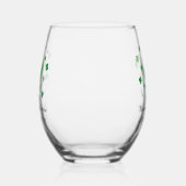 St Patrick's Day wijnglas met groene klavers Wijnglas Zonder Voet (Rechts)