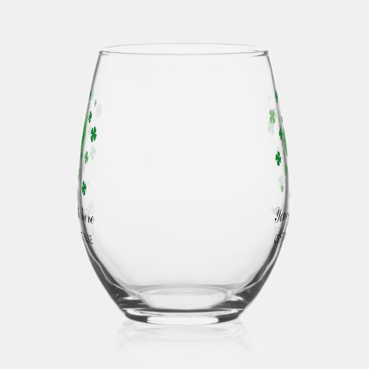 St Patrick's Day wijnglas met groene klavers Wijnglas Zonder Voet (Links)