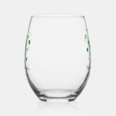 St Patrick's Day wijnglas met groene klavers Zonder Voet (Links)