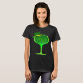 St Patricks Day wijnglas met Shamrock Pet T-shirt (Voorkant volledig)