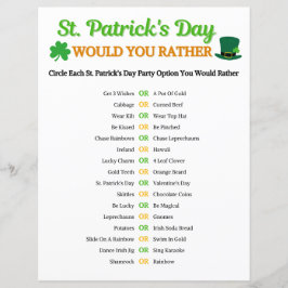 St. Patrick's Day Wil je liever spelen?