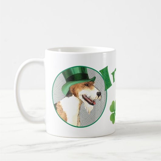 St. Patrick's Day Wire Fox Terrier Koffiemok (Links)