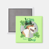 St. Patrick's Day Wire Fox Terrier Magneet (Voorkant / Achterkant)