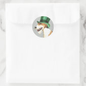 St. Patrick's Day Wire Fox Terrier Ronde Sticker (Tas)