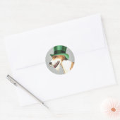 St. Patrick's Day Wire Fox Terrier Ronde Sticker (Envelop)
