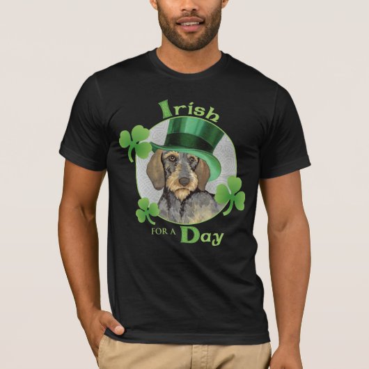 St. Patrick's Day Wirehaire Dachshund T-shirt (Voorkant)