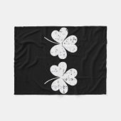 St. Patrick's Day Witte Klavers Borst St. Paddys I Fleece Deken (Voorkant (Horizontaal))