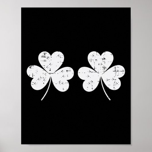 St. Patrick's Day Witte Klavers Borst St. Paddys I Poster (Voorkant)