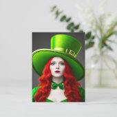 St. Patricks Day Woman Briefkaart (Staand voorkant)
