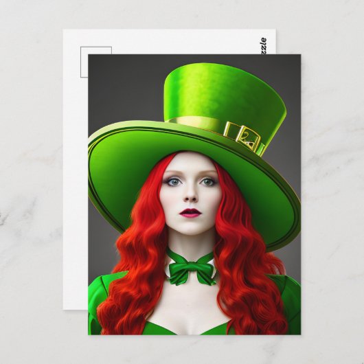 St. Patricks Day Woman Briefkaart (Voorkant / Achterkant)