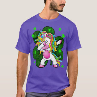 St Patricks Day Women - Dabbing Unicorn Girls T-shirt
