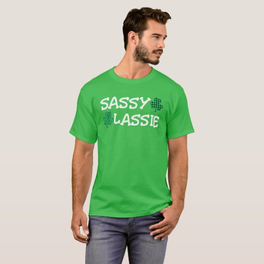St Patricks Day Women Funny Sassy Lassie T-shirt (Voorkant volledig)