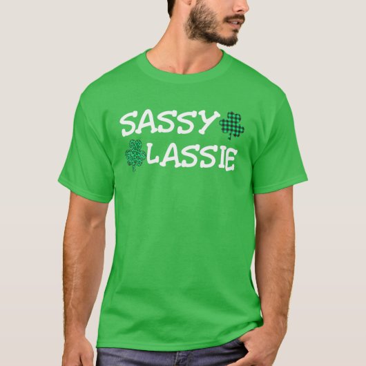 St Patricks Day Women Funny Sassy Lassie T-shirt (Voorkant)