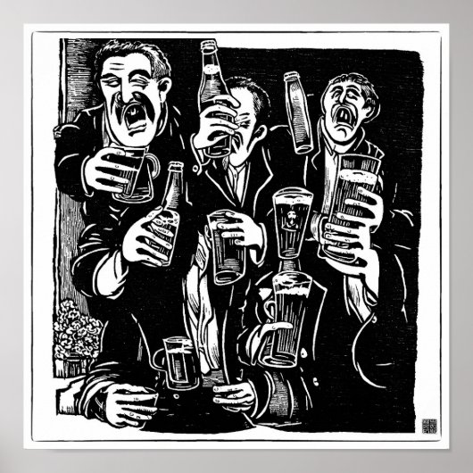 St Patrick's Day Woodblock Print (Voorkant)