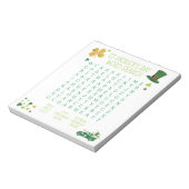 St. Patrick's Day Woordzoekraadsel Notitieblok (Linkerzijde)
