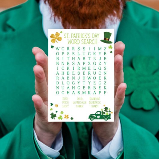 St. Patrick's Day Woordzoekraadsel Notitieblok