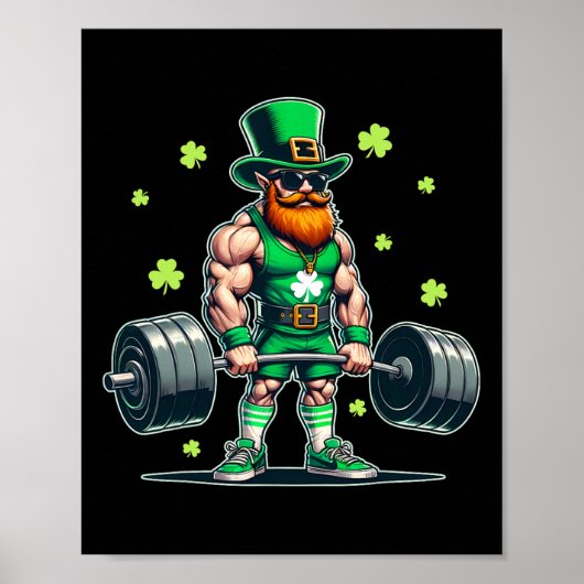 St Patricks Day Workout Krachttraining Saint Paddy Poster (Voorkant)