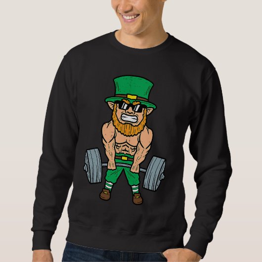 St Patricks Day Workout Weightlifting Saint Paddys Trui (Voorkant)