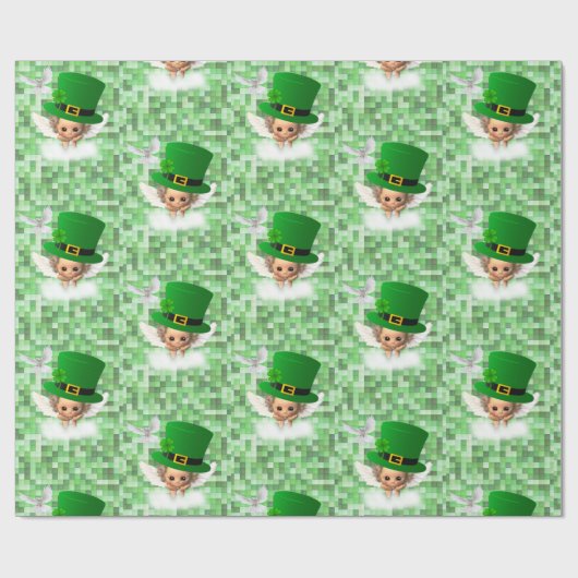 St. Patrick's Day Wrapping Paper Angel Cadeaupapier (Vlak)