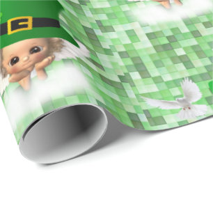 St. Patrick's Day Wrapping Paper Angel Cadeaupapier