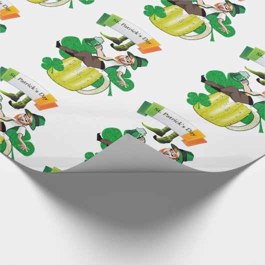 St. Patrick's Day Wrapping Paper Beer Cadeaupapier (Hoek)