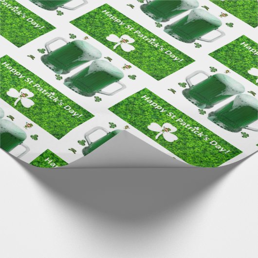St. Patrick's Day Wrapping Paper Beer Cadeaupapier (Hoek)