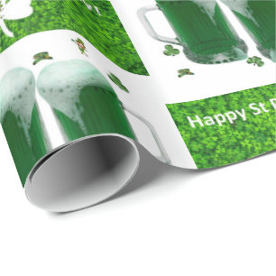 St. Patrick's Day Wrapping Paper Beer Cadeaupapier