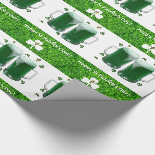 St. Patrick's Day Wrapping Paper Beer Cadeaupapier (Hoek)