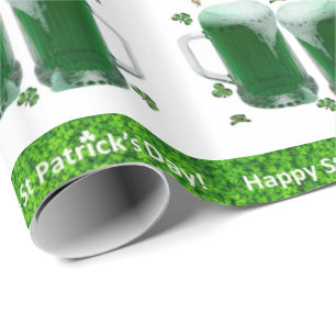 St. Patrick's Day Wrapping Paper Beer Cadeaupapier
