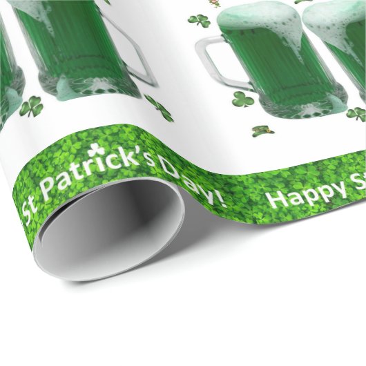 St. Patrick's Day Wrapping Paper Beer Cadeaupapier (Rol Hoek)