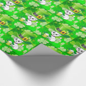 St. Patrick's Day Wrapping Paper Beer Cat Cadeaupapier (Hoek)