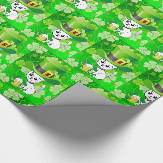 St. Patrick's Day Wrapping Paper Beer Cat Cadeaupapier (Hoek)