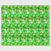 St. Patrick's Day Wrapping Paper Beer Cat Cadeaupapier (Vlak)