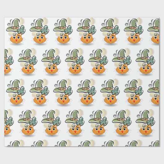 St. Patrick's Day Wrapping Paper Cat Cadeaupapier (Vlak)