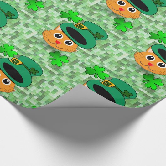 St. Patrick's Day Wrapping Paper Cat Cadeaupapier (Hoek)